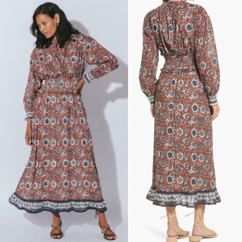 Cleobella Vickie Long Sleeve Organic Cotton Maxi Dress